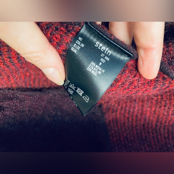 STEIN Burgundy Gradient Mohair Cardigan Purple Red Soft Oversized Sweater Medium - Picture 8 of 16
